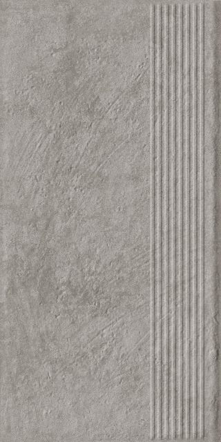 Ступень прямая Ceramika Paradyz Карризо Серая структурная B1a 30x60