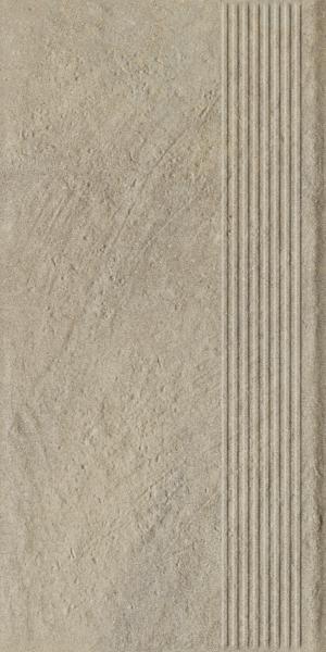 Ступень прямая Ceramika Paradyz Эримайт кремовая структурная 30x60