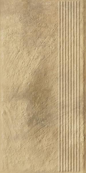 Ступень прямая Ceramika Paradyz Эримайт бежевая структурная 30x60