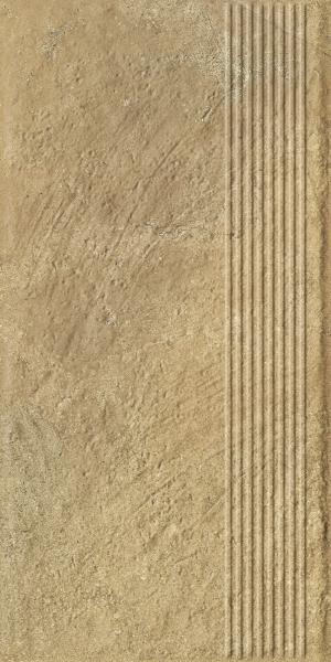 Ступень прямая Ceramika Paradyz Эримайт песочная структурная 30x60